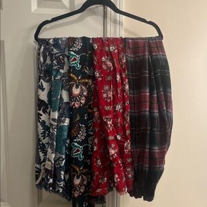 Floral and Plaid Women's LOFT Scarves Set of 4